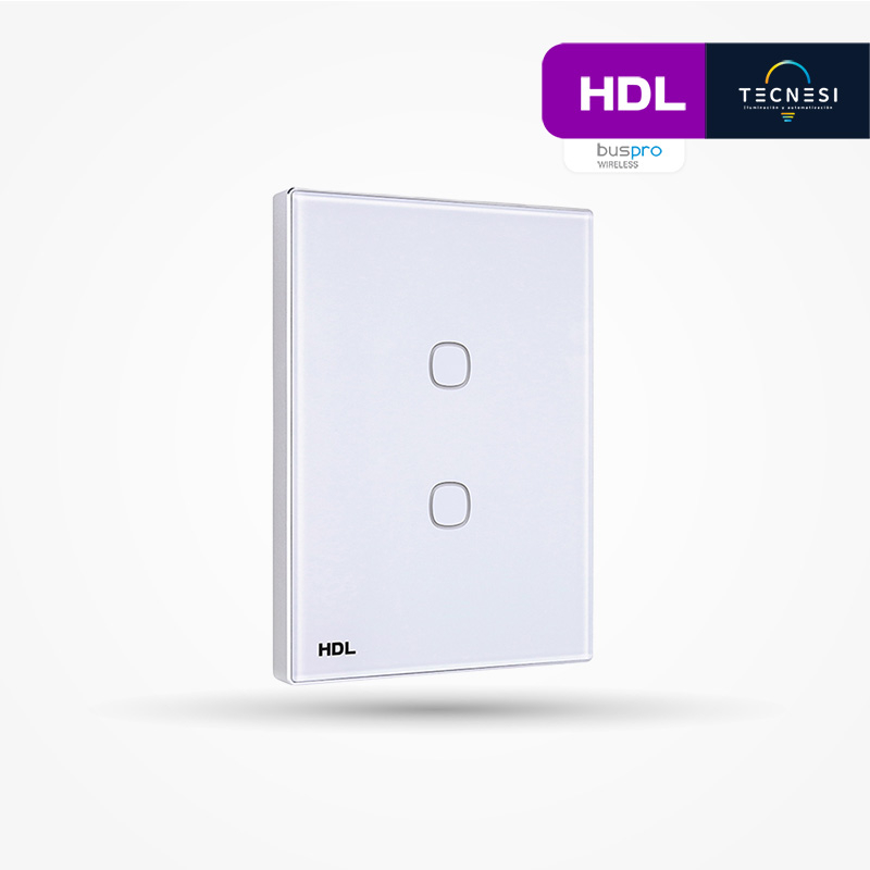 HDL-MPT2-RF.16-A: Panel Táctil inalámbrico Serie iTouch de 2 botones. Tamaño US (blanco)