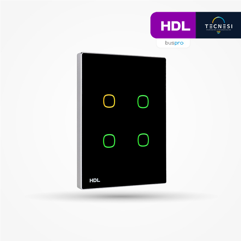 HDL-MPT4.46-A: Panel Táctil Serie iTouch de 4 botones. Tamaño US (negro)