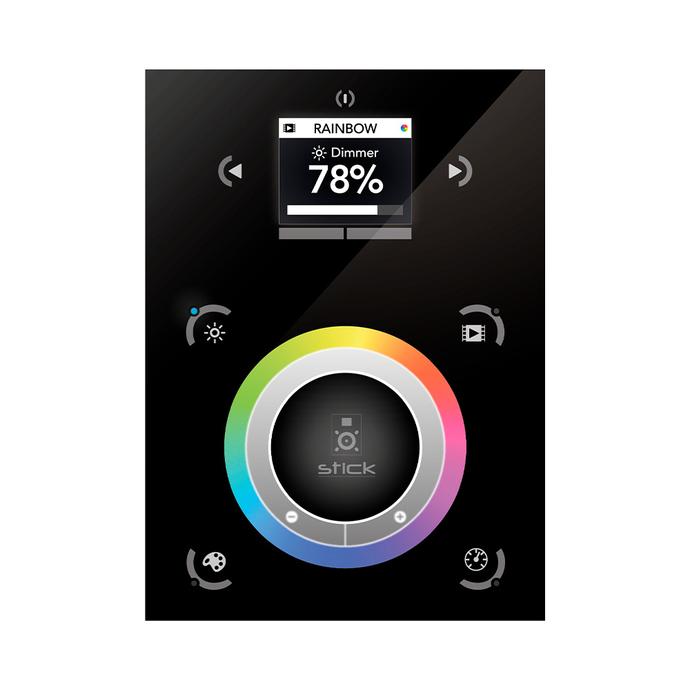 Nicolaudie STICK-DE3. Controlador DMX/RDM programable, Panel táctil. DMX512(x2), Ethernet, 500 escenas, 8 contactos secos